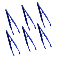 40Pcs Blue Small Plastic Beads Tweezers Disposable for Craft Use