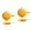 4Pcs Practical Yellow Ceramic Food Trays with Handle for Home Use 4