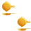 4Pcs Practical Yellow Ceramic Food Trays with Handle for Home Use 6