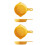 4Pcs Practical Yellow Ceramic Food Trays with Handle for Home Use 5