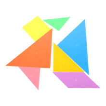 4 Sets Craft Jigsaw Puzzles Colored Learning Toys Tangram Chips Props