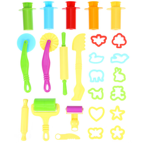 60 Pcs  Smart Dough Tools Kit With 5pcs Extruder Tools (Random Color)