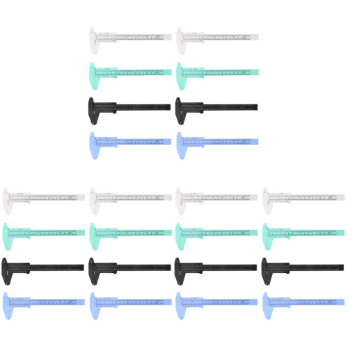 24Pcs Assorted Color Mini Vernier Caliper Plastic Gauge for Measuring 1