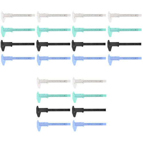 24Pcs Assorted Color Mini Vernier Caliper Plastic Gauge for Measuring 2