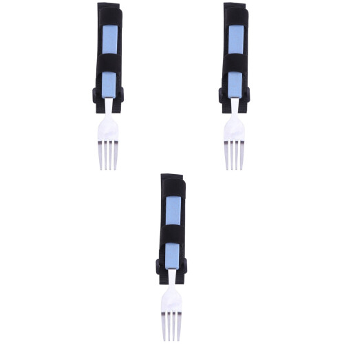 3Pcs Ergonomic Strap Utensils Multi Color Disabled Eating Assistant 2