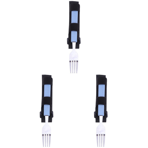 3Pcs Ergonomic Strap Utensils Multi Color Disabled Eating Assistant 1