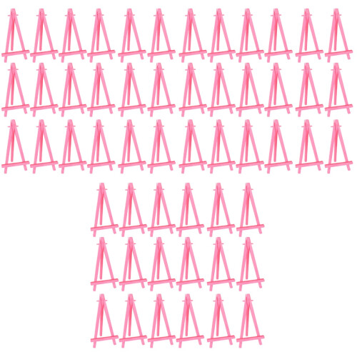 90Pcs Sturdy Pink Plastic Triangle Frame Easel Tabletop Photo Holder 2
