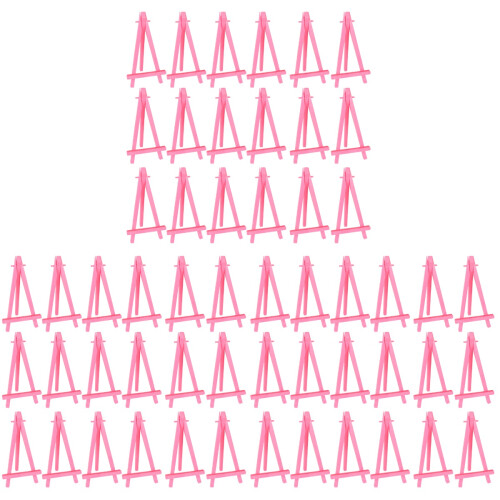 90Pcs Sturdy Pink Plastic Triangle Frame Easel Tabletop Photo Holder 1