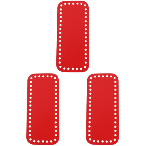 3Pcs Red PU Bag Bottom Base Durable Crochet Bottom Shaper Pad 1