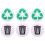 3 Pieces Rubbish Car Garbage Sorting Stickers Self-Adhesive 1