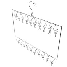 3Pcs Stainless Steel Laundry Rack Windproof Clothes Hanger with Clips