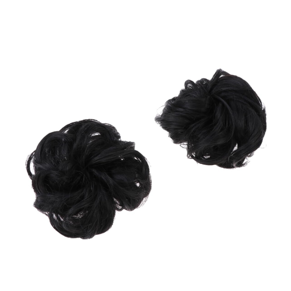 Unisex Hair Bun Maker And Curly Hair Wig Set For Women, Synthetic Messy Wavy Hairpiece, Quick Style Change