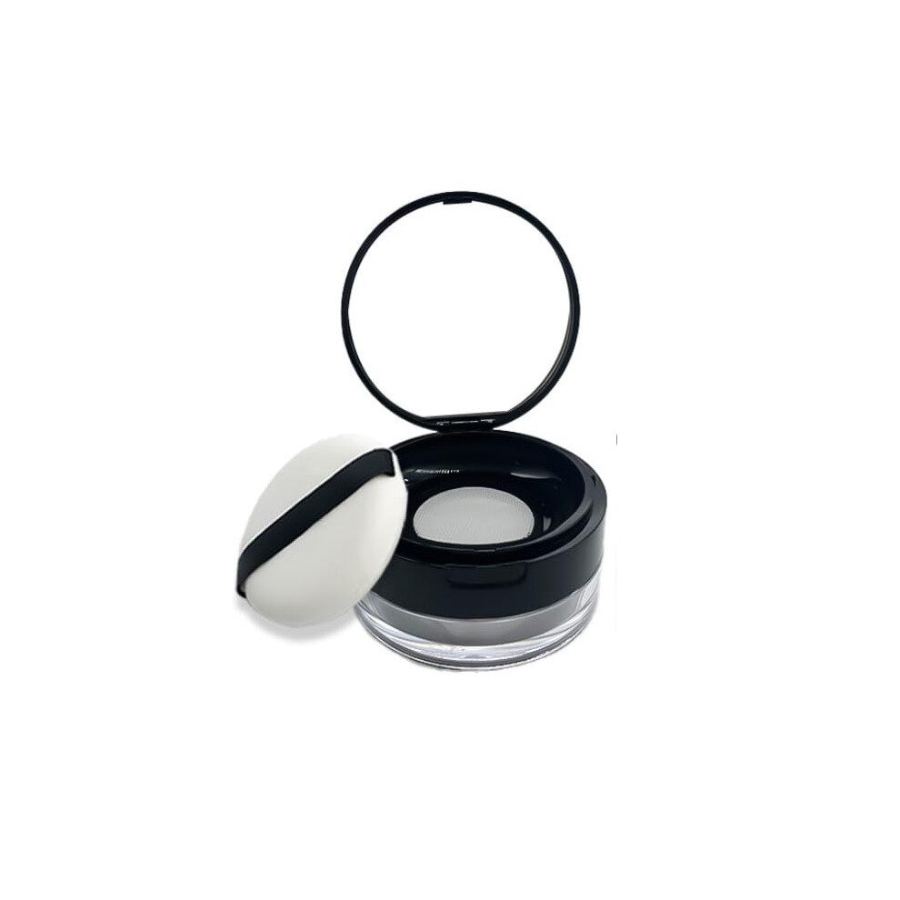Loose Powder Container with Puff and Mirror, 20g NoLeak Reusable Makeup Powder Case with Sifter