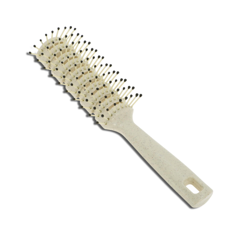 Beige Vented Hair Brush For Blow Drying, Detangling Vent Brush For Wet Dry Curly Straight Hair,