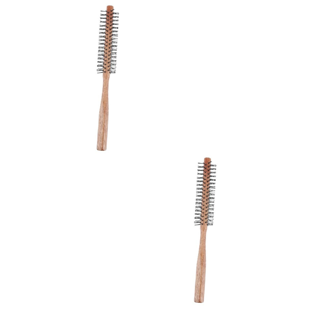 Unisex Wooden Hairdressing Comb Set With Cylinder Grip For Curly Hair Styling And Gentle Scalp Massage