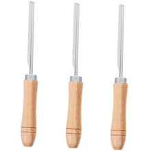 Pig Hair Removal Tool with Stainless Steel Blade Holder and Wooden Handle for Kitchen and Butcher Shops