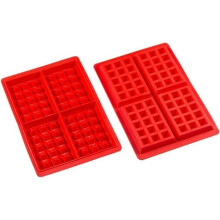 Wafelvormen - Rood - Siliconen - Set van 2 - Antiaanbaklaag - Oven- en vriezerbestendig