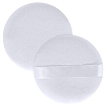 2pcs Large Velour Body Powder Puffs 4.13 Inch Soft Touch with Ribbon Handle for Loose Powder