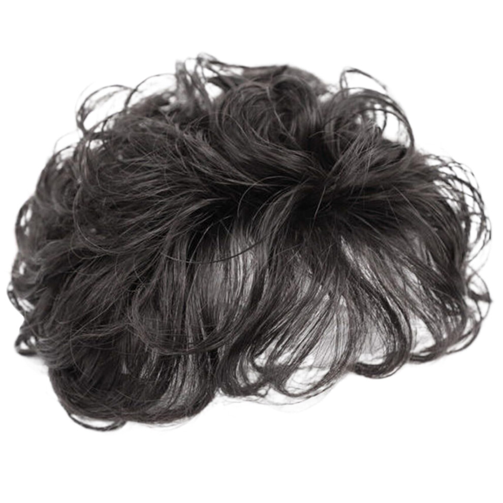 Unisex Hair Topper For Women Short Curly Clip In Wig With Bangs For Thinning Hair Lightweight Breathable