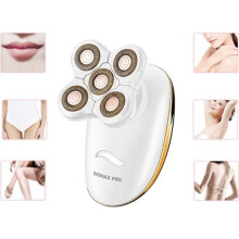 Rasoio Elettrico da Donna, Epilatore Elettrico Multifunzione a 5 Teste Rasoio da Donna per Gamba Bikini Intimo Ascella e Viso