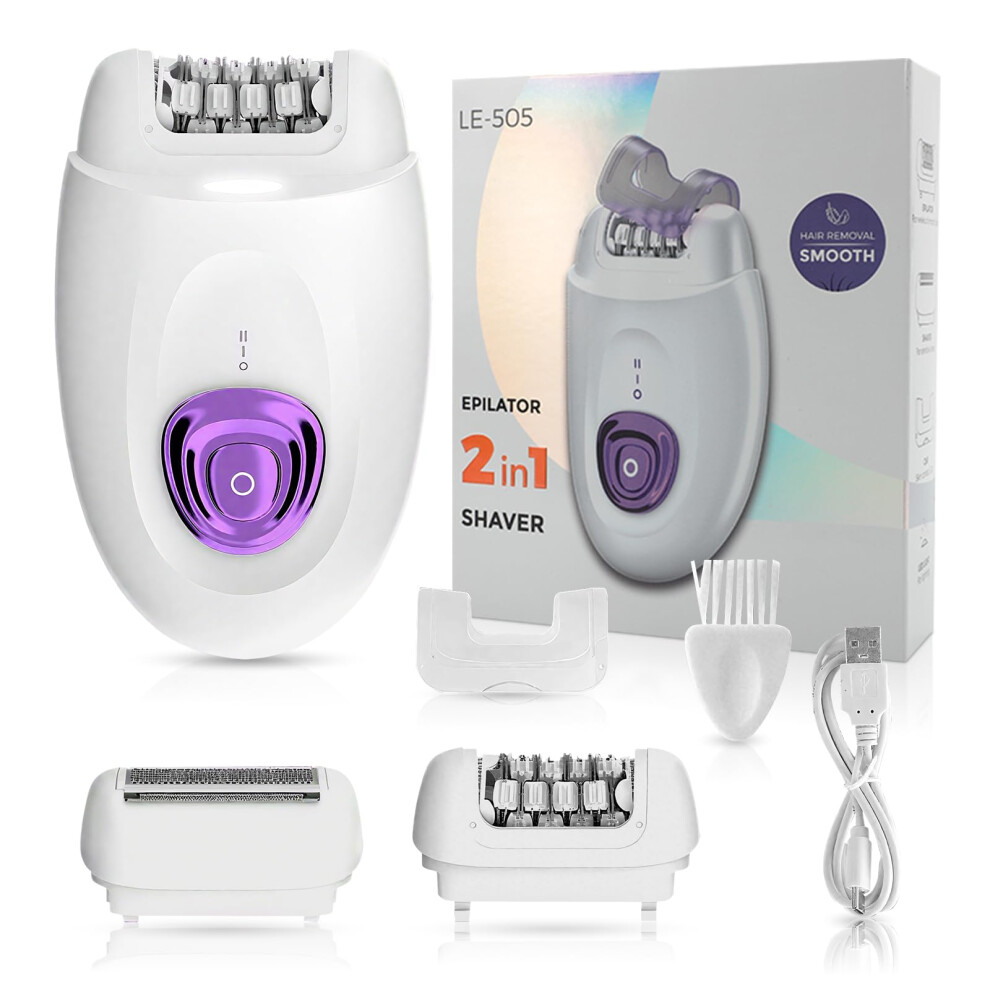 Electric Lady Shaver 2in1 Women Epilator Cordless Rechargeable Bikini Trimmer Facial Hair Remover