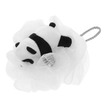 Cute Panda Baby Bath Sponge for Kids, Soft Mesh Shower Pouf, Gentle Body Scrubber Toddlers