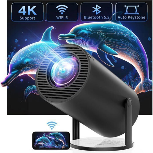 Mini Portable Projector - Bluetooth Auto - Full HD Smart Video Projector - Υποστήριξη 4K - Wifi 6 κα 1