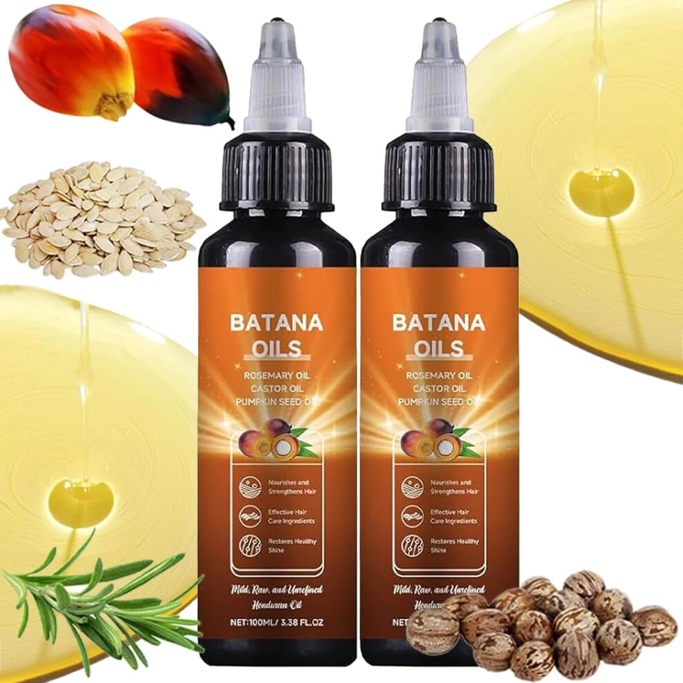 Batana Oil for Hair Growth with Rosemary Pumpkin Seed Castor Multi Oil Blend, 2pcs