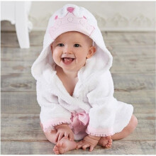 Baby Bathrobe Princess Bathrobe - YONTREE - Ροζ - Βαμβακερό - 0 μηνών - Μικτό - 30CM - 25CM - 42CM