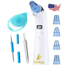Blackhead Remover Vacuum with LED Display USB Rechargeable Pore Cleaner Tweezer and Brush Set