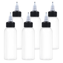 Plastic Squeeze Bottles with Leak Twist Cap, 6 Pack 2oz Clear for Liquids Sauces Arts Crafts