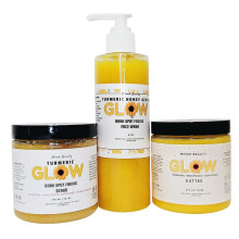 Turmeric Skincare Set with Scrub, Butter and Face Wash for Radiant Glow and Deep Hydration