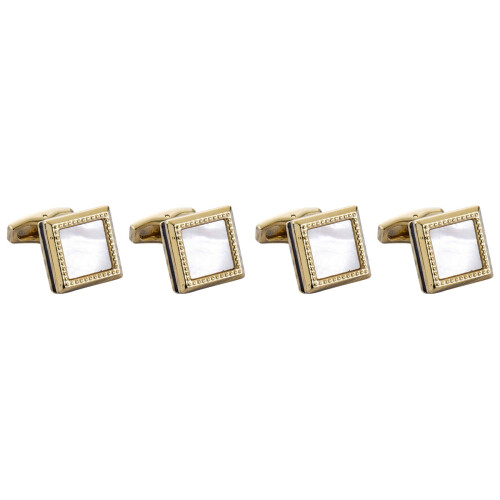 2Paare Goldene Manschettenknöpfe Für , Elegant 1