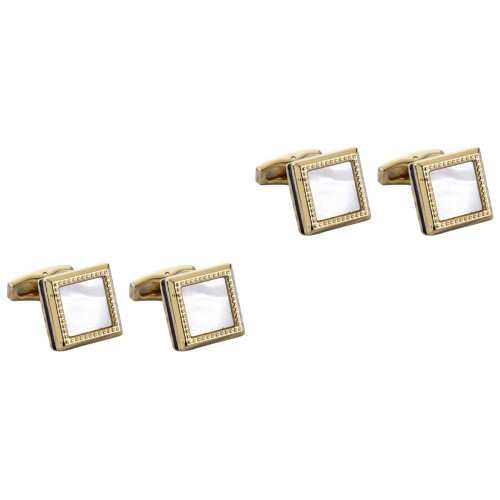 2Paare Goldene Manschettenknöpfe Für , Elegant 2