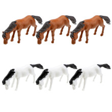 12Pièces Chevaux Décoratifs Miniatures Colorés Modèles Statiques