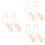 3Paires Gabarits En Bois Durable Marron Pour 6