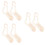 3Paires Gabarits En Bois Durable Marron Pour 7