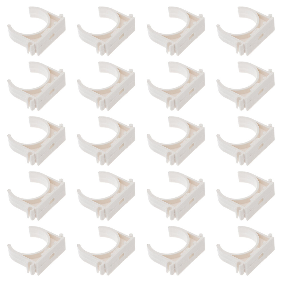 2Pcs U-Shaped Pipe Clamp White Pipeline Pvc Coat Hanger 3221030138960