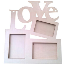 10Pcs Beige Wooden Photo Frames Hollow Style for Wedding Gifts