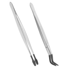 2 Pcs Slanted Eyebrow Tweezer Tweezers Tool Stamp