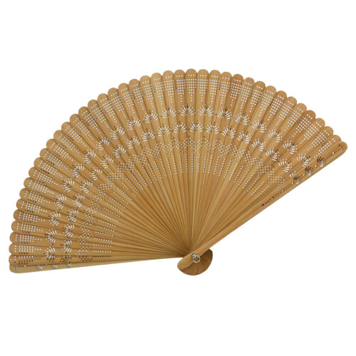2Pièces Éventail De Main Pliable Bambou , Accessoire Pour Fêtes 2