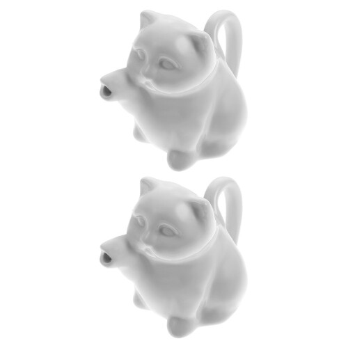 4 Pcs Ceramic Cat-Shape Milk Kettle And Coffee Pull Flower Cup