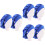 6St Blauwe Polyester Mutsen, Elastische Turbano Caps Met Knoop 6