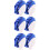 6St Blauwe Polyester Mutsen, Elastische Turbano Caps Met Knoop 8