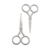 Facial Hair Scissors Set with Safety Rounded Tips for Nose Ear Beard and Eyebrow Grooming 2pcs