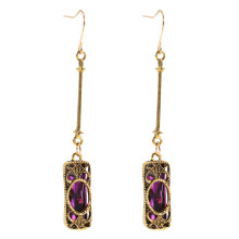 2 Pairs Women's Gemstone Dangle Drop Earrings