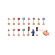 48 Pcs Wooden Traffic Signpost Toy Set For Kids