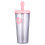 1Pc Pink Straw Water Cup Double Layer Sippy Drinking Bottle 7