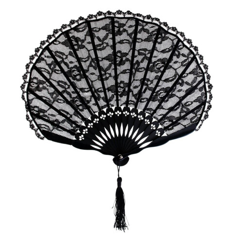 3Pièces Éventail Noir Accessoire Chic Pour Cérémonies