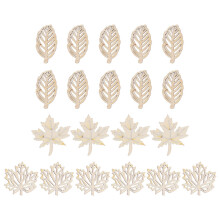 60 Pcs DIY Wooden Slice Wedding Decor Leaf Pattern